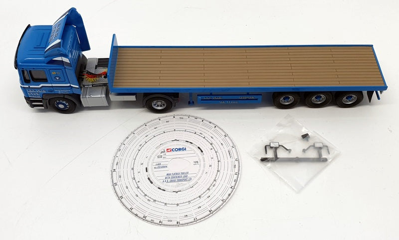 Corgi 1/50 Scale Truck CC12004 - MAN Flatbed Trailer & Container Load - Craib