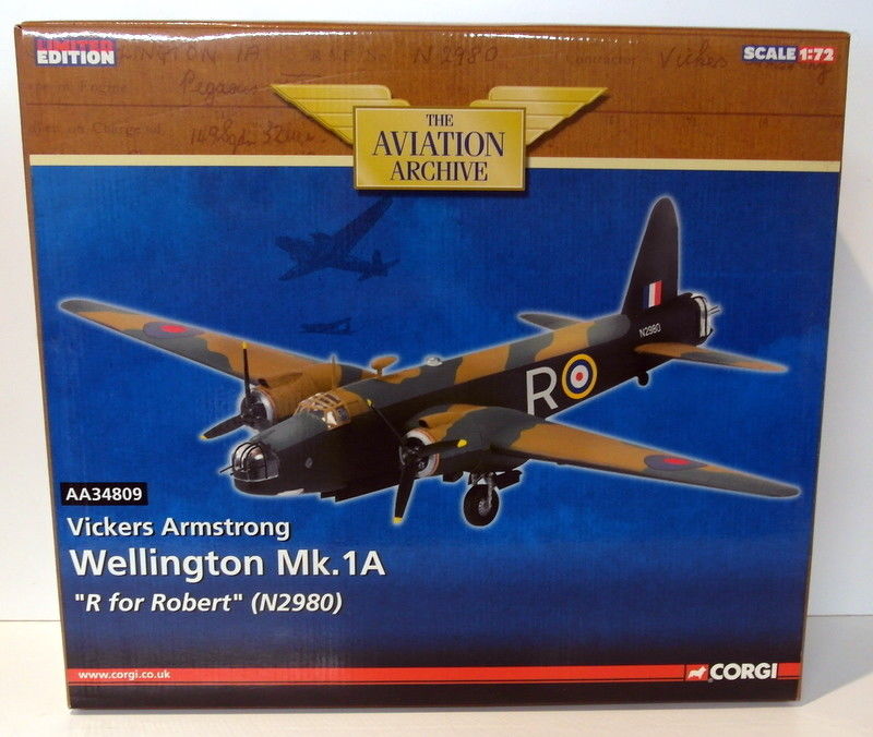 Corgi 1/72 Scale Diecast AA34809 Vickers Armstrong Wellington Mk.1A N2980