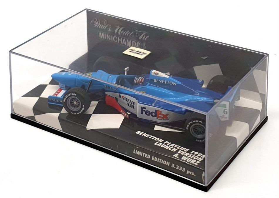 Minichamps 1/43 Scale 430 980096 - F1 Benetton 1998 Launch Version - A.Wurz