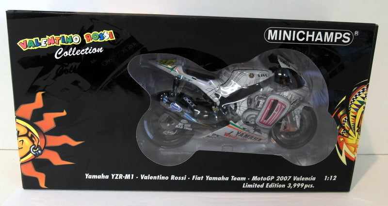 Minichamps 1/12 Scale Diecast 122 073176 Yamaha YZR-M1 Fiat Team Rossi Valencia