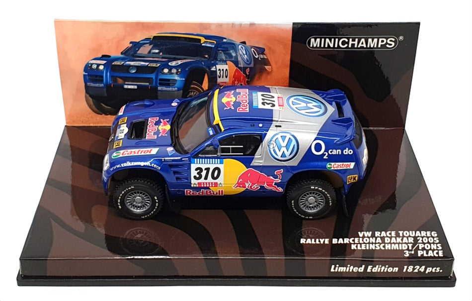 Minichamps 1/43 Scale 436 055310 - VW Race Touareg 3rd #310 Rally Barcelona 2005