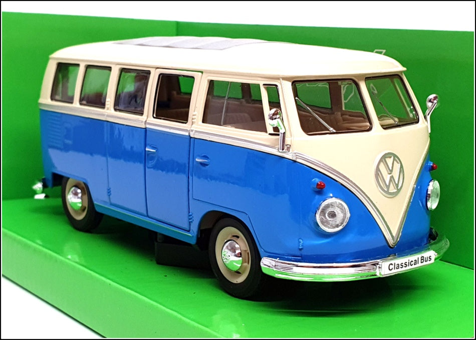 Welly Nex 1 24 Scale 22095w - 1963 Volkswagen T1 Bus - Blue — R.m.toys Ltd