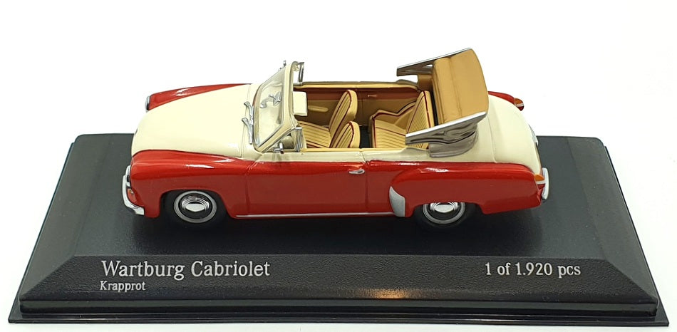 Minichamps 1/43 Scale 430 015931 - 1959 Wartburg 311/2 Cabrio - Red/White