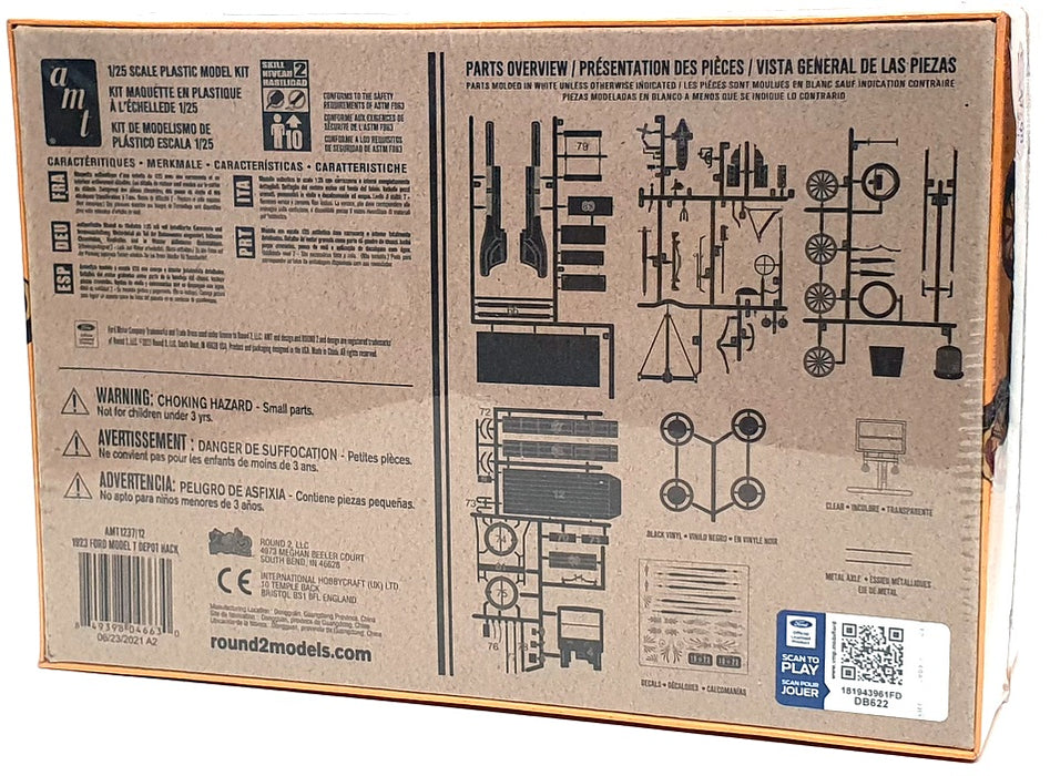 AMT 1/25 Scale Unbuilt Kit AMT1237/12 - 1923 Ford Model T Depot Hack