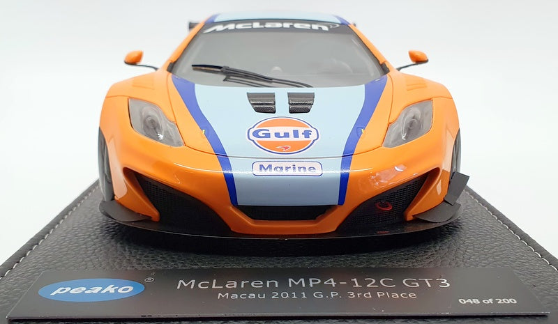 Peako 1/18 Scale Model Car 1804Max - McLaren MP4-12C GT3 Macau 2011 GP —  R.M.Toys Ltd