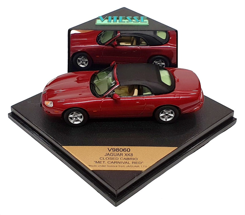 Vitesse 1/43 Scale V98060 - Jaguar XK8 Closed Cabrio - Met Carnival Red