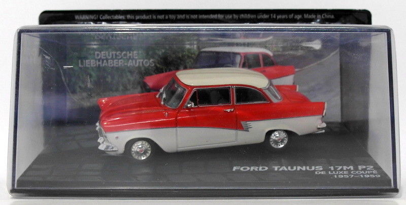 Eaglemoss 1/43 Scale P21957 - 1957-59 Ford Taunus 17M P2 De Luxe Coupe Red White
