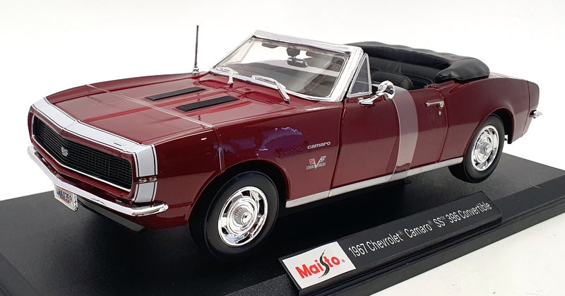 Maisto 1/18 Scale 46629 - 1967 Chevrolet Camaro SS 396 Conv - Burgundy