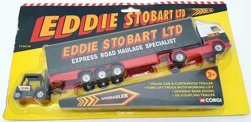 Corgi 26cm Long TY99149 - Volvo Cab & Curtainside Trailer and Fork Lift