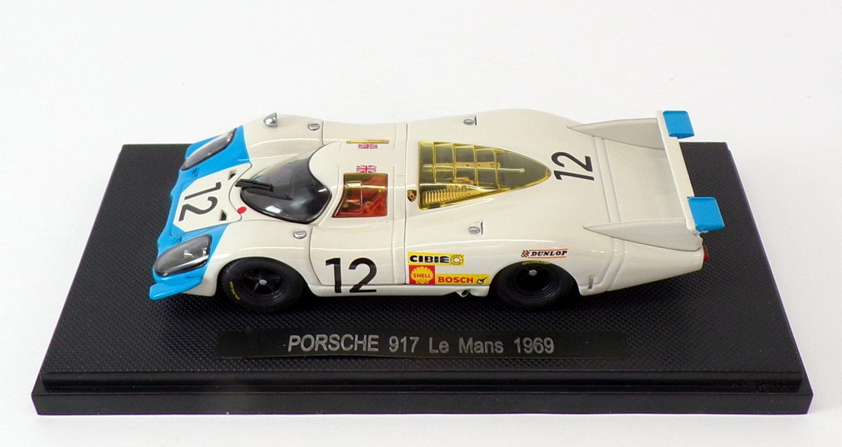 Ebbro 1/43 Scale 749 - Porsche 917 - #12 Le Mans 1969 - White/Blue