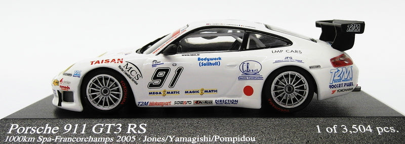 Minichamps 1/43 Scale 400 056991 - Porsche 911 GT3 RSR - 1000Km Spa 2005