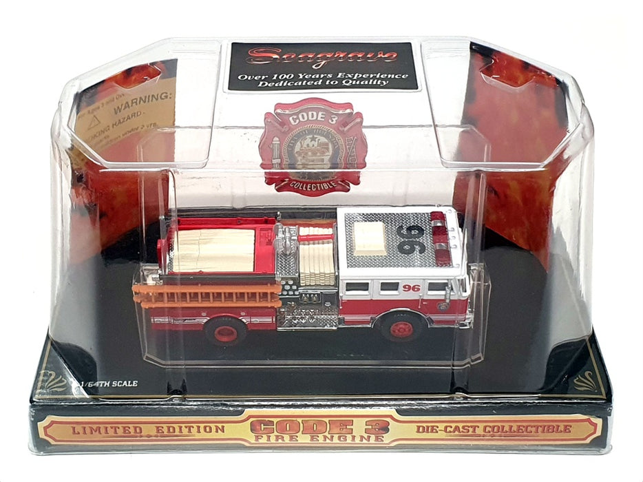 Code 3 Collectibles 1/64 Scale 02451 Seagrave Fire Engine #96 Houston Red/White