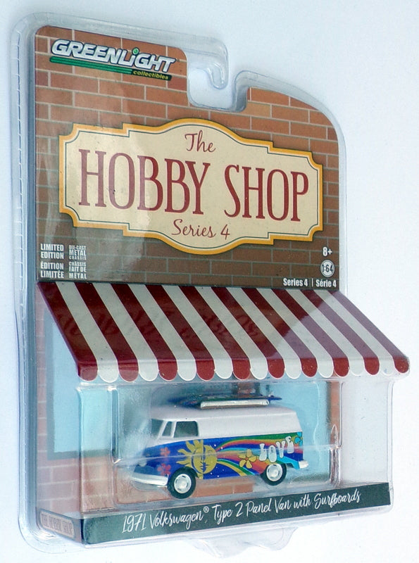 Greenlight 1/64 Scale 97040-C - 1971 VW Type 2 Period Van & Surfboard