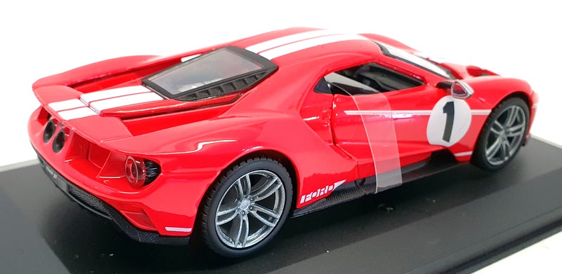 Burago 1/32 Scale Diecast #18 41163 - 2018 Ford GT #1 - Red/White