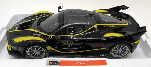 Burago 1/18 Scale Diecast - 18-16907B Ferrari FXX K Black Yellow Model Supercar