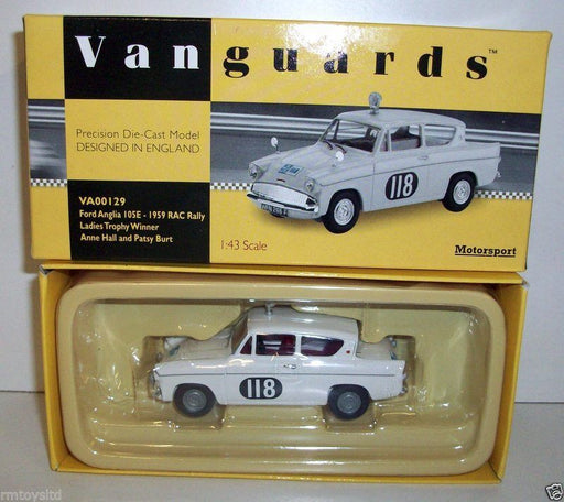 VANGUARDS 1/43 VA00129 FORD ANGLIA 105E 1959 RAC RALLY LADIES TROPHY WINNER