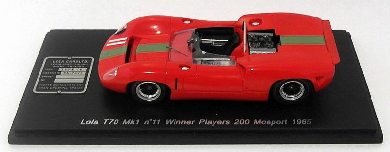 Spark 1/43 Scale Resin S1467 - Lola T70 Mk1 #11 Winner Players 200 Mosport 1965