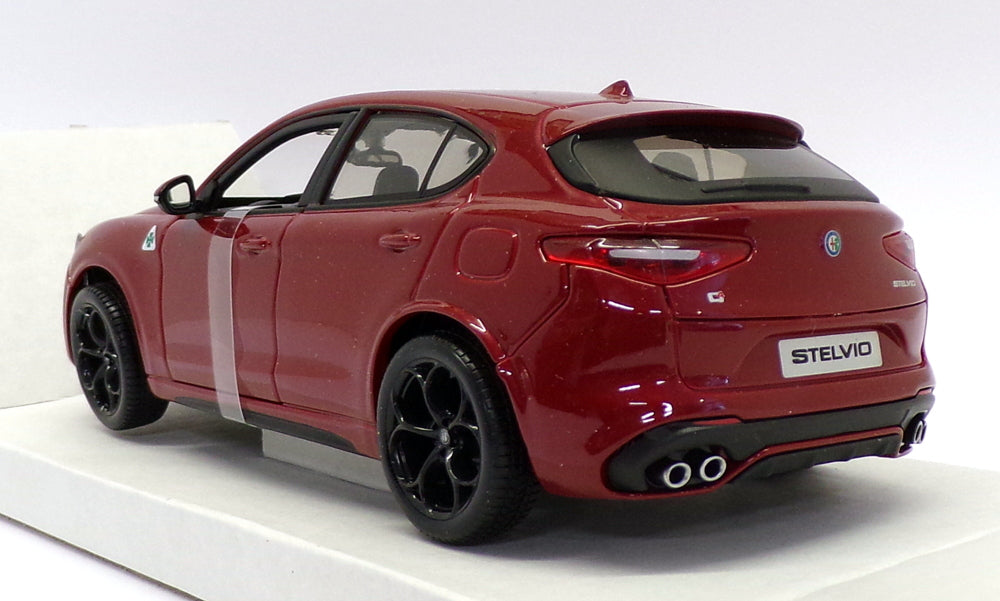 Burago 1/24 Scale Model Car 18-21086 - Alfa Romeo Stelvio - Burgundy