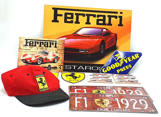 Ferrari Memorabilia Collection Of Signs Plaques Tiles Hat Collectibles x10