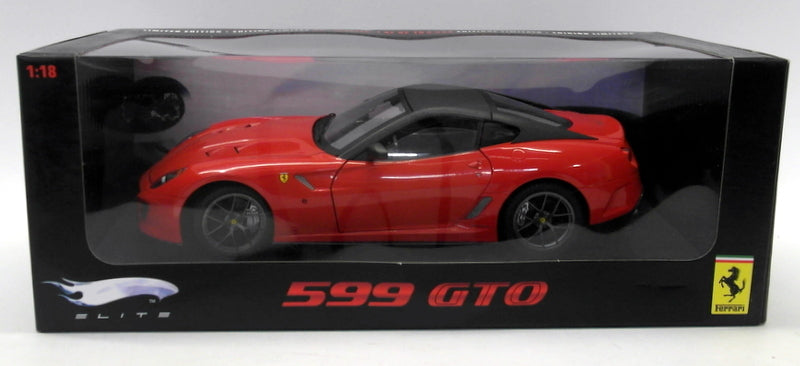 Hot Wheels Elite 1/18 Scale Diecast - T6925 Ferrari 599 GTO Red / Grey roof