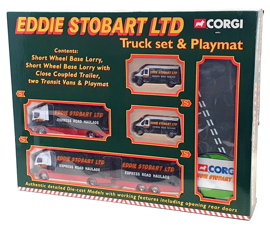 Corgi 60023 - Eddie Stobart Truck Set & Playmat - Ford Scania ERF Volvo