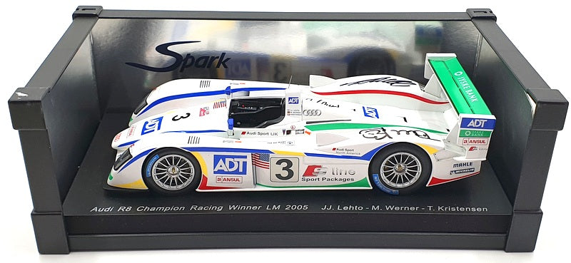 Spark 1/18 Scale S1801 - 2005 Audi R8 #3 Champion Racing Winner Signed