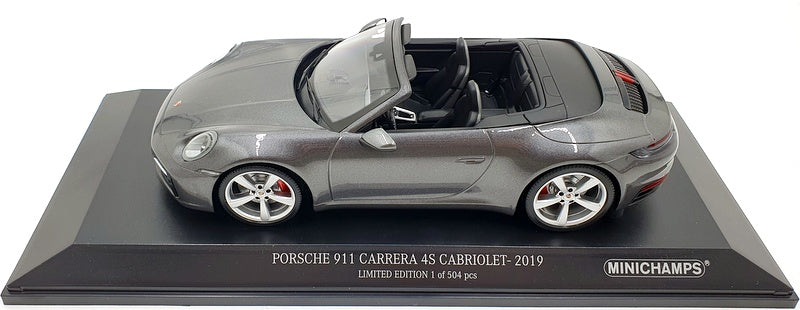 Minichamps 1/18 Scale 155 067336 Porsche 911 Carrera 4S Cabrio 2019 Met Grey