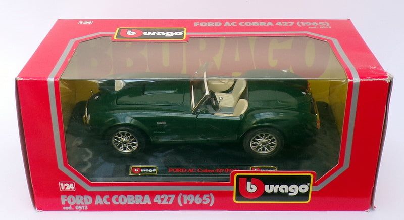 Burago 1/24 Scale Model Car 0513 - 1965 Ford AC Cobra 427 - Green