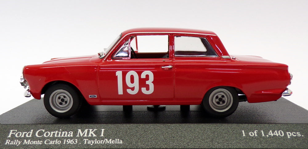 Minichamps 1/43 Scale 400 638293 - Ford Cortina Mk1 Monte Carlo 1963