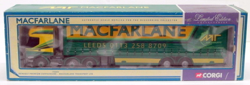 Corgi 1/50 Scale Diecast 75602 - Renault Premium Curtainside - Macfarlane