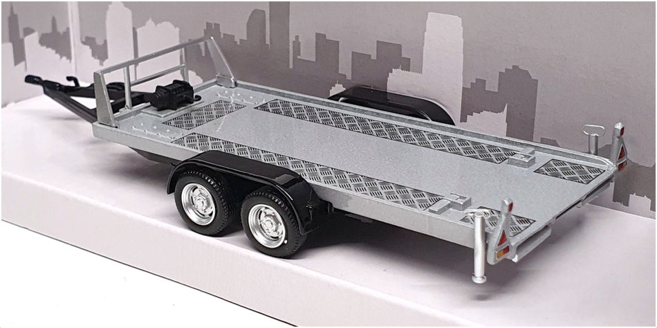 Cararama 1/43 Scale Diecast 4-92210 - Car Transporter Tow Trailer - Silver