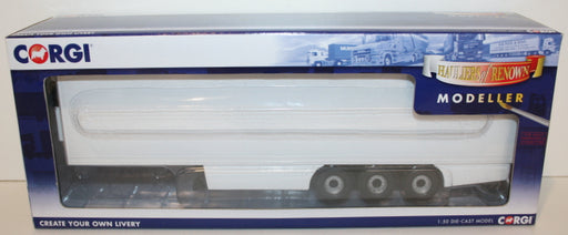 Corgi 1/50 Scale CC19912 - Tri Axle Fridge Trailer with Skirts - White