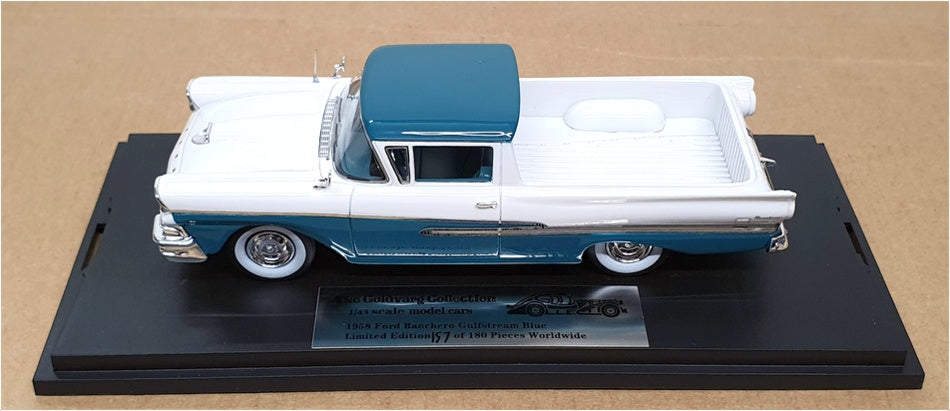 Goldvarg 1/43 Scale GC-070B - 1958 Ford Ranchero Truck - Gulfstream Blue/White