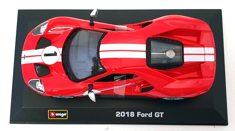 Burago 1/32 Scale Diecast #18 41163 - 2018 Ford GT #1 - Red/White