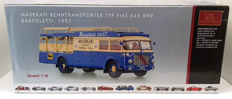 CMC 1/18 Scale M-097 - Maserati Renntransporter Typ Fiat 642 RN2 Bartoletti 1957