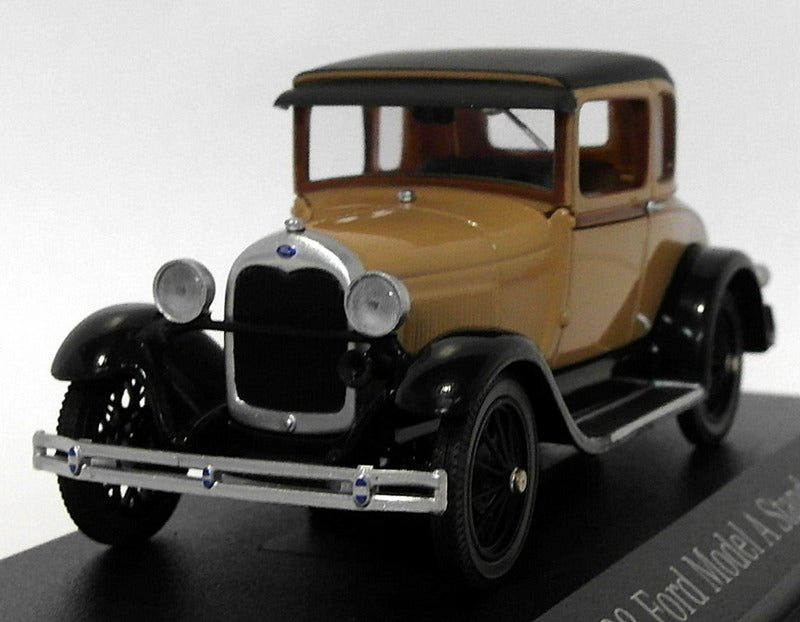 Minichamps 1/43 Scale FOR20001 - 1928 Ford Model A Standard Coupe - Tan Black