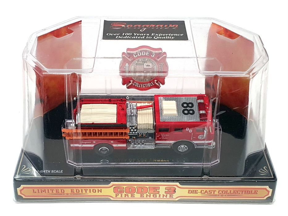 Code 3 Collectibles 1/64 Scale 02450 Seagrave Fire Engine #88 Los Angeles Red