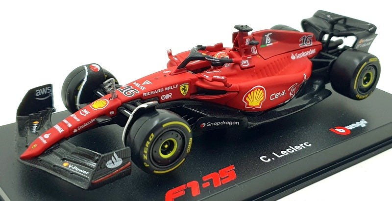 1:18 BURAGO 2022 Ferrari F1-75 #16 Charles Leclerc Diecast Car F1