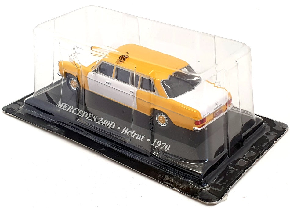 Altaya 1/43 Scale 27921 - Mercedes Benz 240D Beirut Taxi - Yellow/White