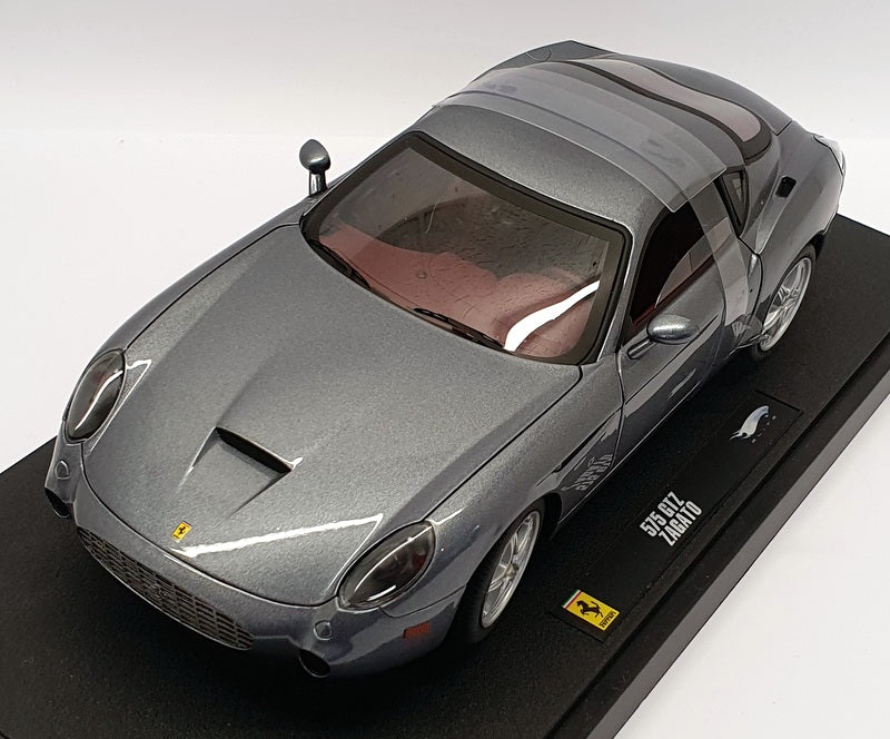 Hot Wheels 1/18 Scale Car - P9915 - Ferrari 575 GTZ Zagato - Met Grey