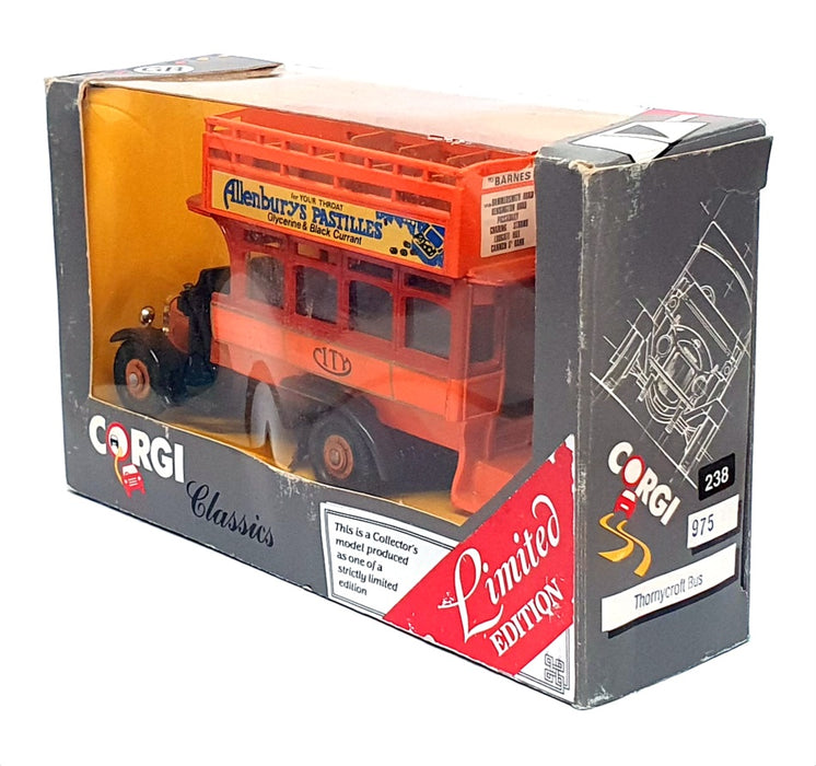 Corgi 1/50 Scale 975 - Thornycroft Bus Allenburys Pastilles - Orange