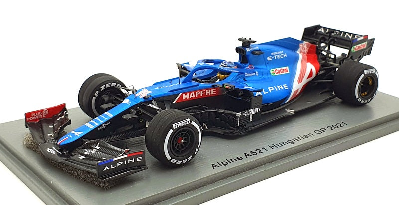 Spark 1/43 Scale S7685 - Alpine A521 #14 Hungarian 2021 Fernando Alonso