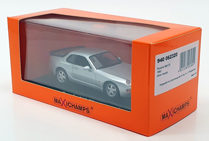 Maxichamps 1/43 Scale 940 062320 - 1993 Porsche 968 CS - Metallic Silver