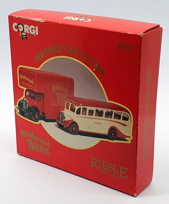 Corgi 14cm Long Diecast Q57/1 - Bedford Luton Van & OB Coach