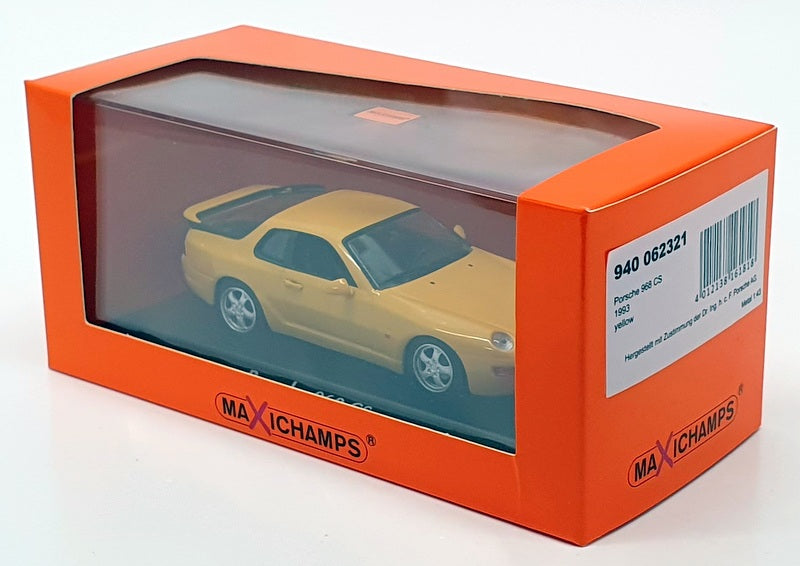 Maxichamps 1/43 Scale 940 062321 - 1993 Porsche 968 CS - Yellow