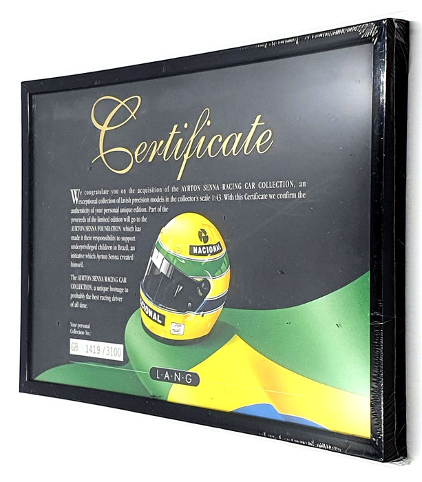 Minichamps 1/43 Scale ASCOL17 - A.Senna Collection 1-17 + Cabinet & Certificate