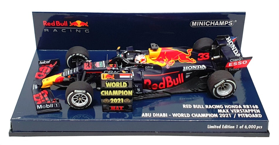 Minichamps 1/43 Scale 410 212333 - F1 Red Bull Honda RB16B WC Verstappen 2021