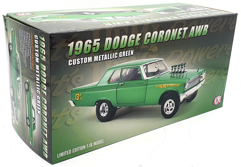 Acme 1/18 Scale A1806507 - 1965 Dodge Coronet AWB - Custom Metallic Green