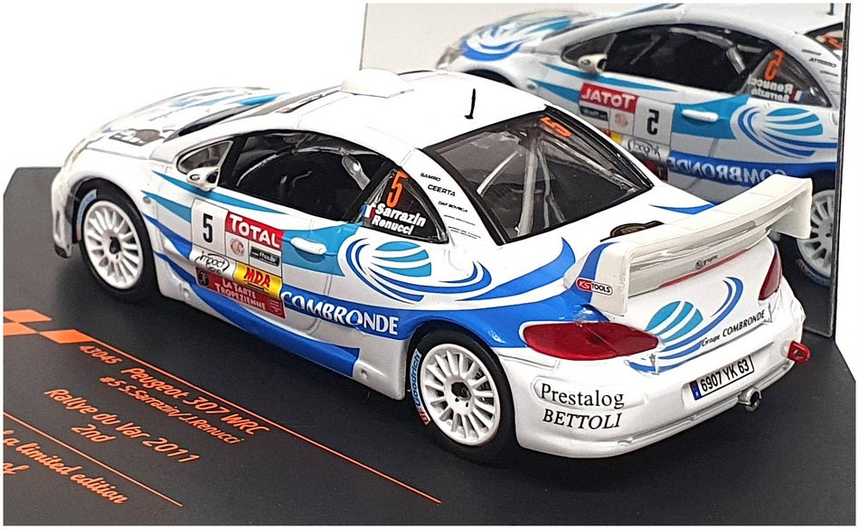 Vitesse 1/43 Scale 43045 - Peugeot 307 WRC 2nd #5 Rally du Var 2011 - White/Blue