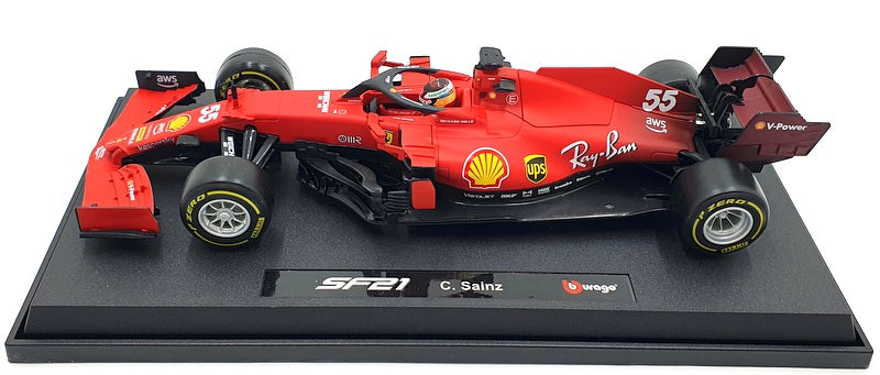 Burago 1/18 Scale Diecast 18-16809SA - Ferrari F1 SF21 C.Sainz #55